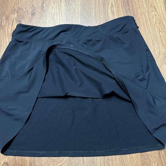 Lands End Womens Black Swim Skirt Tie Front CoverUp Size Small Nylon - Picture 3 of 7
